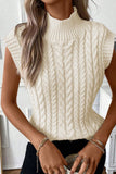 Ivory Cable Knit Turtleneck Sweater