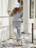 Gray Half Zip Top and Pants Set