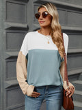 Color Block Round Neck Long Sleeve