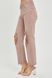 Rose Distressed Ankle Bootcut Jeans