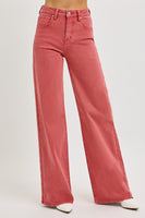 Brick High Rise Tummy Control Wide Leg Jeans