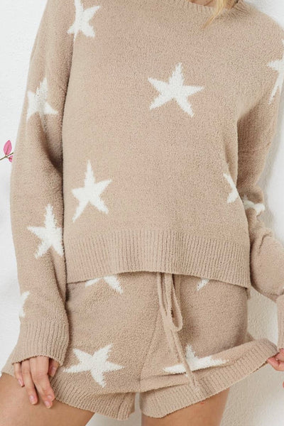 taupe soft star shorts