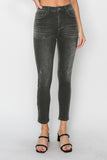 Black Wash High Rise Ankle Skinny Jeans