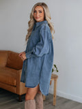 Denim Button Up Long Sleeve Denim Dress