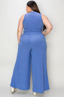 Ribbed Tank and Wide Leg Pants Set