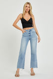 High Rise Distressed Straight Jeans