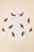 Sequin Football Patch Shacket