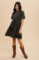 Mineral Washed Short Sleeve Denim Dress