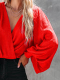 Red Lantern Sleeve Blouse