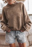 Mock Neck Dropped Shoulder Sweatshirt