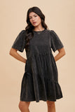 Mineral Washed Short Sleeve Denim Dress