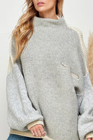 Two Tone Zip Detail Sweater