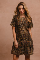 Leopard Tie Back Short Sleeve Dress