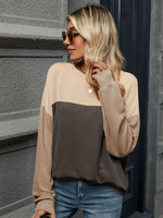 Color Block Round Neck Long Sleeve