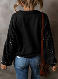 Pearl Detail Long Sleeve Sweater Multiple Colors