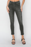 Black Wash High Rise Ankle Skinny Jeans