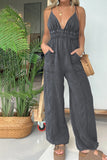 Spaghetti Strap Jumpsuit with Pockets