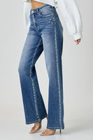 High Waist Girlfriend Style Medium Wash Denim