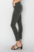 Black Wash High Rise Ankle Skinny Jeans