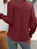 Square Neck Long Sleeve Blouse