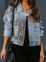 Distressed Leopard Denim Jacket