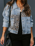 Distressed Leopard Denim Jacket