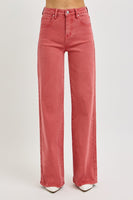 Brick High Rise Tummy Control Wide Leg Jeans