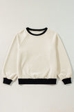 Texture Contrast Long Sleeve Top