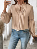 Tie Neck Long Sleeve Blouse