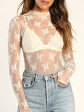 Lace Mock Neck Blouse