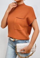 Mock Neck Sweater with Chest Pocket