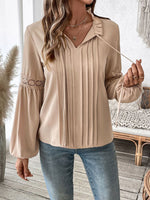 Tie Neck Long Sleeve Blouse