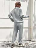 Gray Half Zip Top and Pants Set