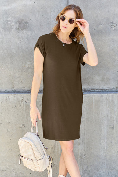 Basics Short Sleeve Dress with Pockets