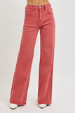 Brick High Rise Tummy Control Wide Leg Jeans