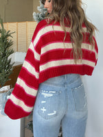 Striped Turtleneck Cropped Sweater