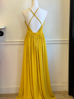 yellow criss-cross back dress