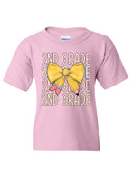 KIDS Pre-K to 6th Grade Pencil Bow T-Shirt PINK