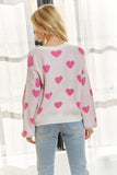 White + Pink Heart Sweater