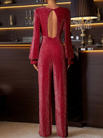 Deep Red Sparkly Jumpsuit