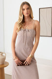 Blush Swiss Dot Lace Detail Midi Cami Dress