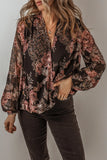 Black Multi Print Long Sleeve Blouse