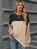 Color Block Round Neck Long Sleeve