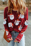 Sequin Santa Waffle Knit Top