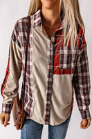 Holiday Plaid Patchwork Neck Shacket