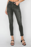 Black Wash High Rise Ankle Skinny Jeans