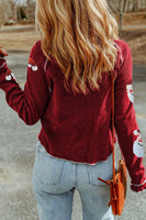 Sequin Santa Waffle Knit Top