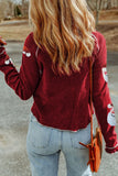 Sequin Santa Waffle Knit Top