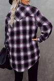 Long Sleeve Plaid Oversized Shirt