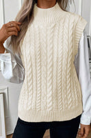 Ivory Cable Knit Turtleneck Sweater